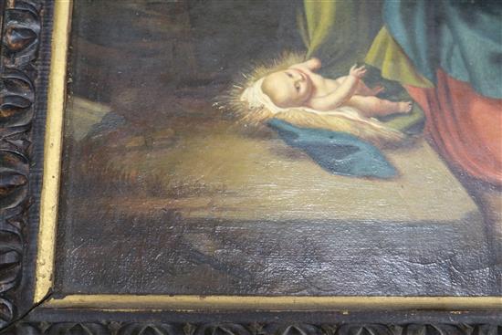 After Old Master, 19th century Virgin and child 30 x 24cm